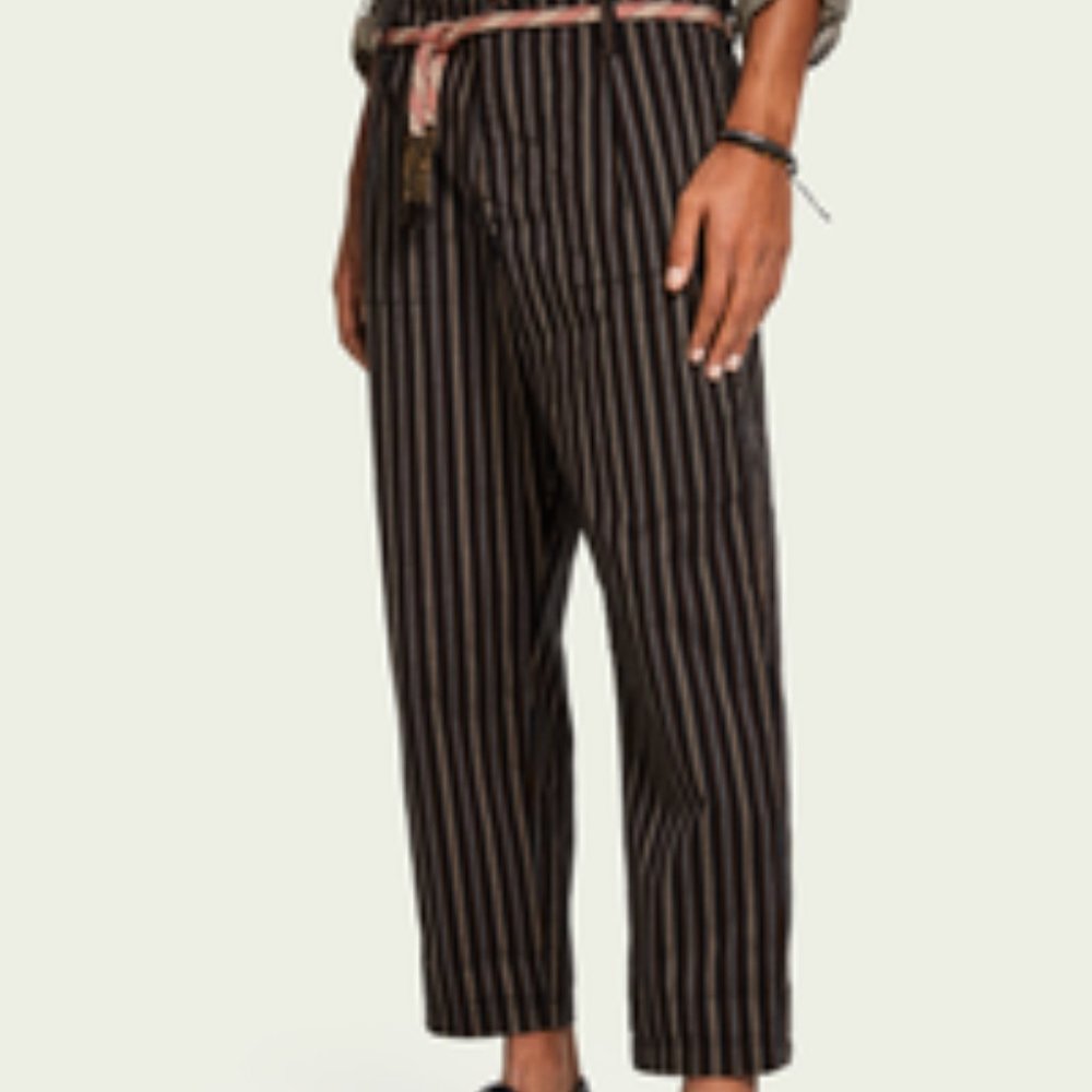Scotch & Soda Striped Beach Trousers With Belt